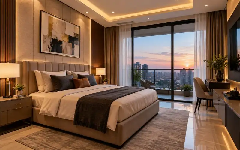 Luxury bedroom interior visual
